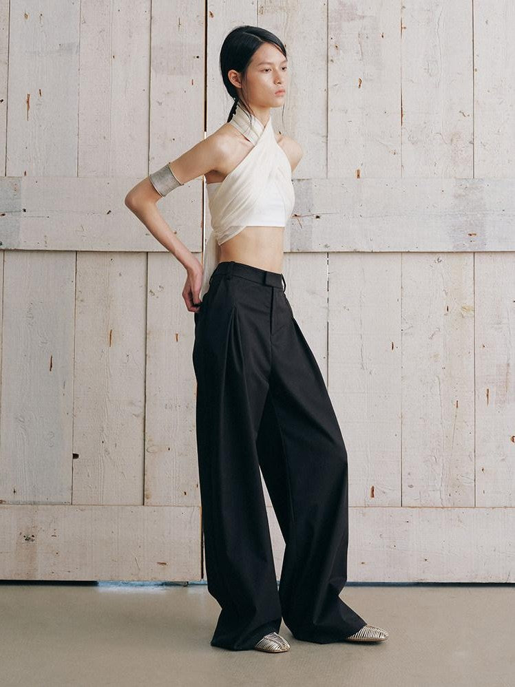 AnnoMundi Black Draped Double Pleat Belted Vintage Women&