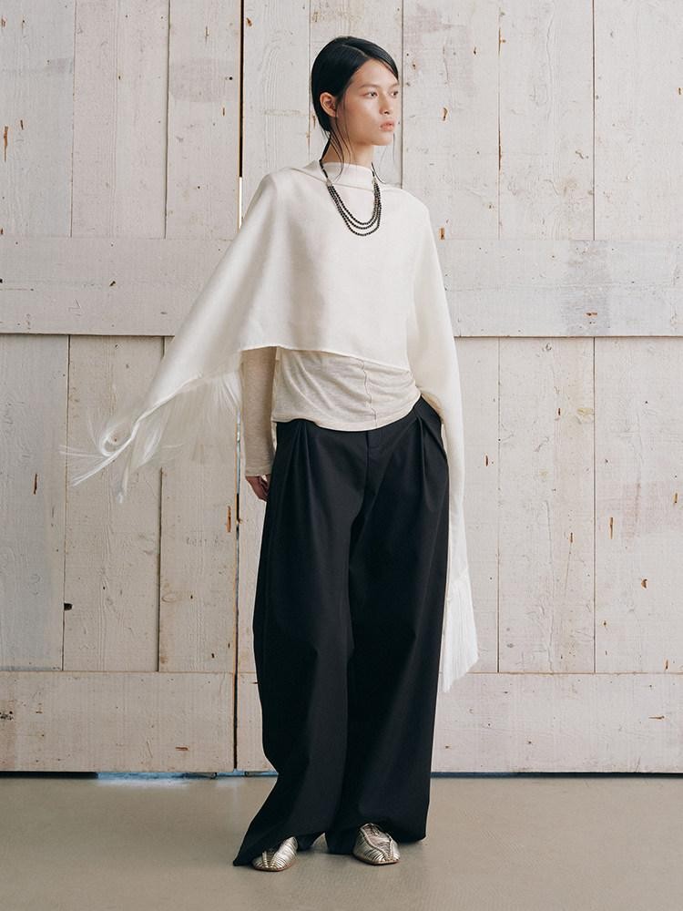 AnnoMundi Black Draped Double Pleat Belted Vintage Women&