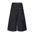AnnoMundi Bermuda plissé asymétrique noir à double couche réversible pour femme