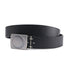AnnoMundi Ceinture en cuir pleine fleur pour femmes avec boucle en métal mat en forme de croissant de lune noir