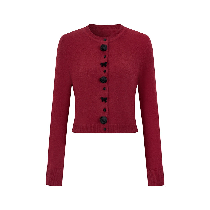 AnnoMundi_Black_Shoulder_Wool_Knit_Cardigan_With_3D_Rose_And_Bow_MISSTT