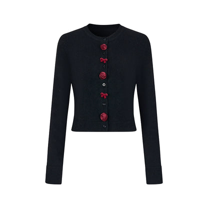 AnnoMundi_Black_Shoulder_Wool_Knit_Cardigan_With_3D_Rose_And_Bow_MISSTT