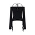 AnnoMundi_Black_Spliced_V-neck_Off_Shoulder_Women&