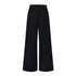AnnoMundi Pantalon large en polyester pour femme, imprimé étoiles noires, taille mi-haute, ourlet fendu