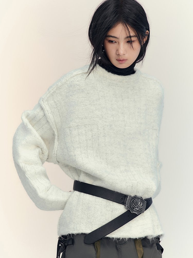 AnnoMundi Ceinture en cuir de vachette pleine fleur Black Vintage Rose Original Indie pour femmes