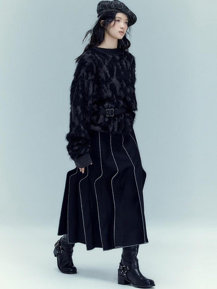 AnnoMundi Black White Classic Embroidered Plaid Checked Women&