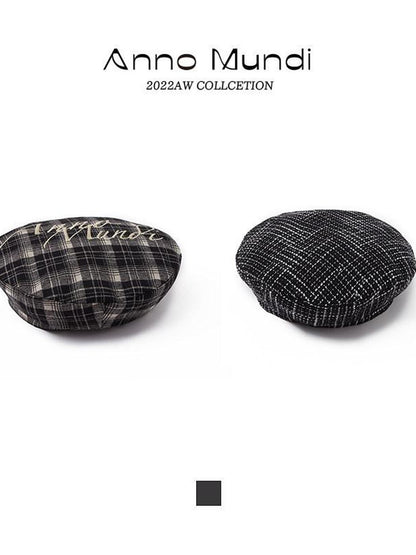 AnnoMundi Black White Classic Embroidered Plaid Checked Women&