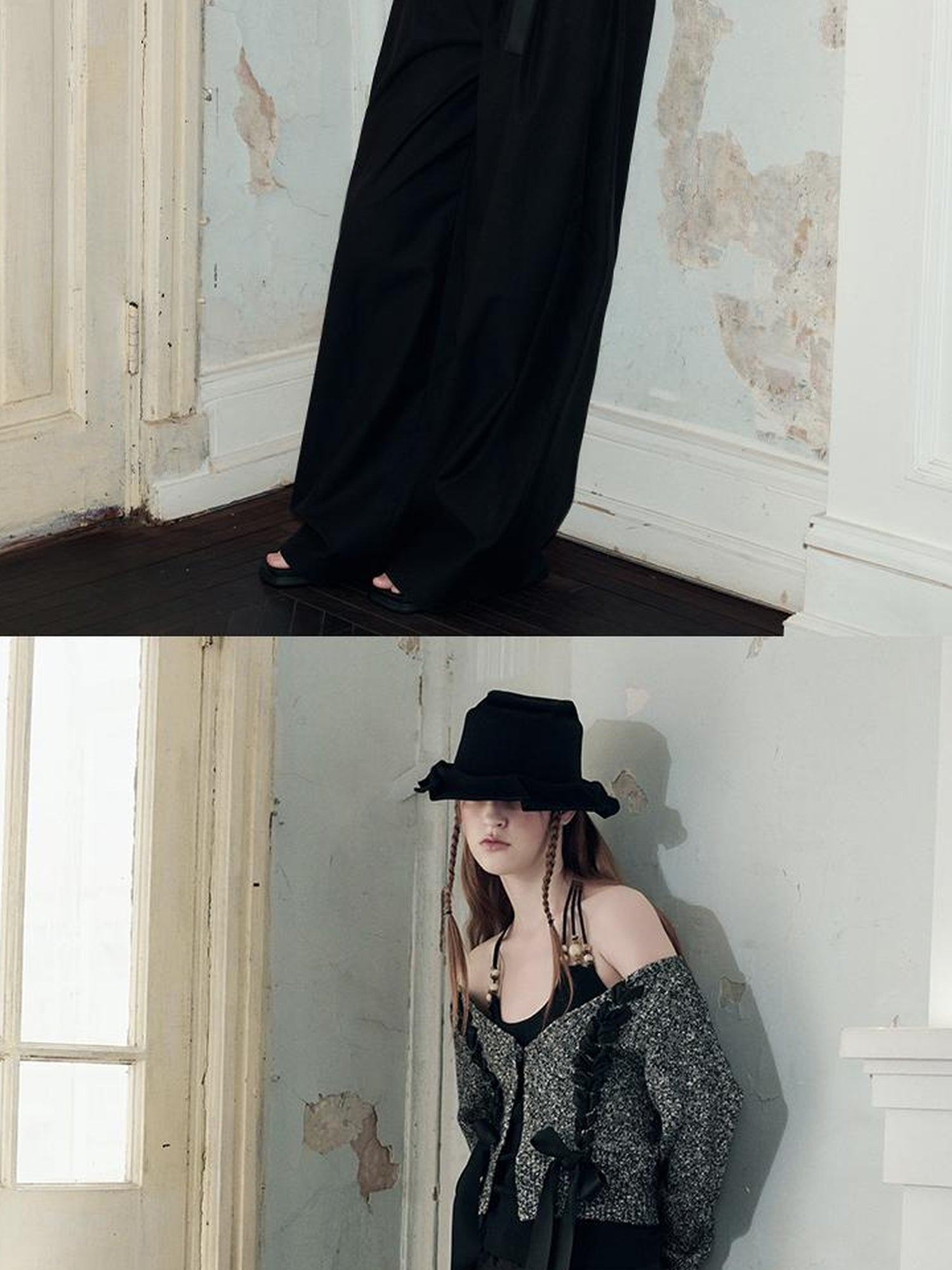 AnnoMundi Braided Texture Wide Leg Trousers