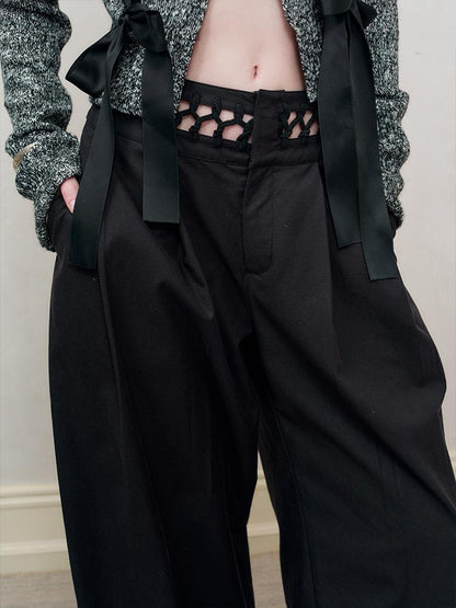 AnnoMundi Braided Texture Wide Leg Trousers