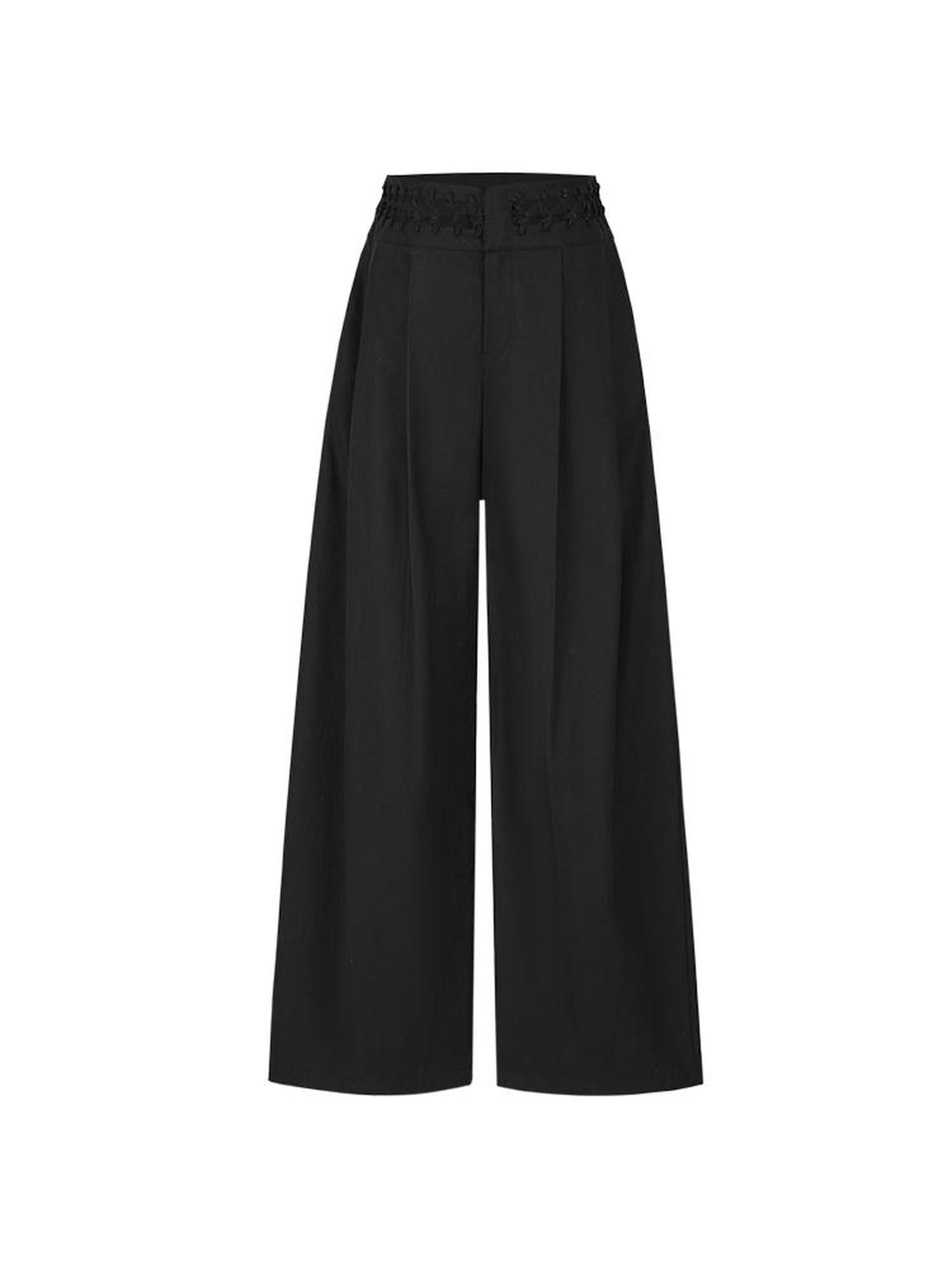 AnnoMundi Braided Texture Wide Leg Trousers