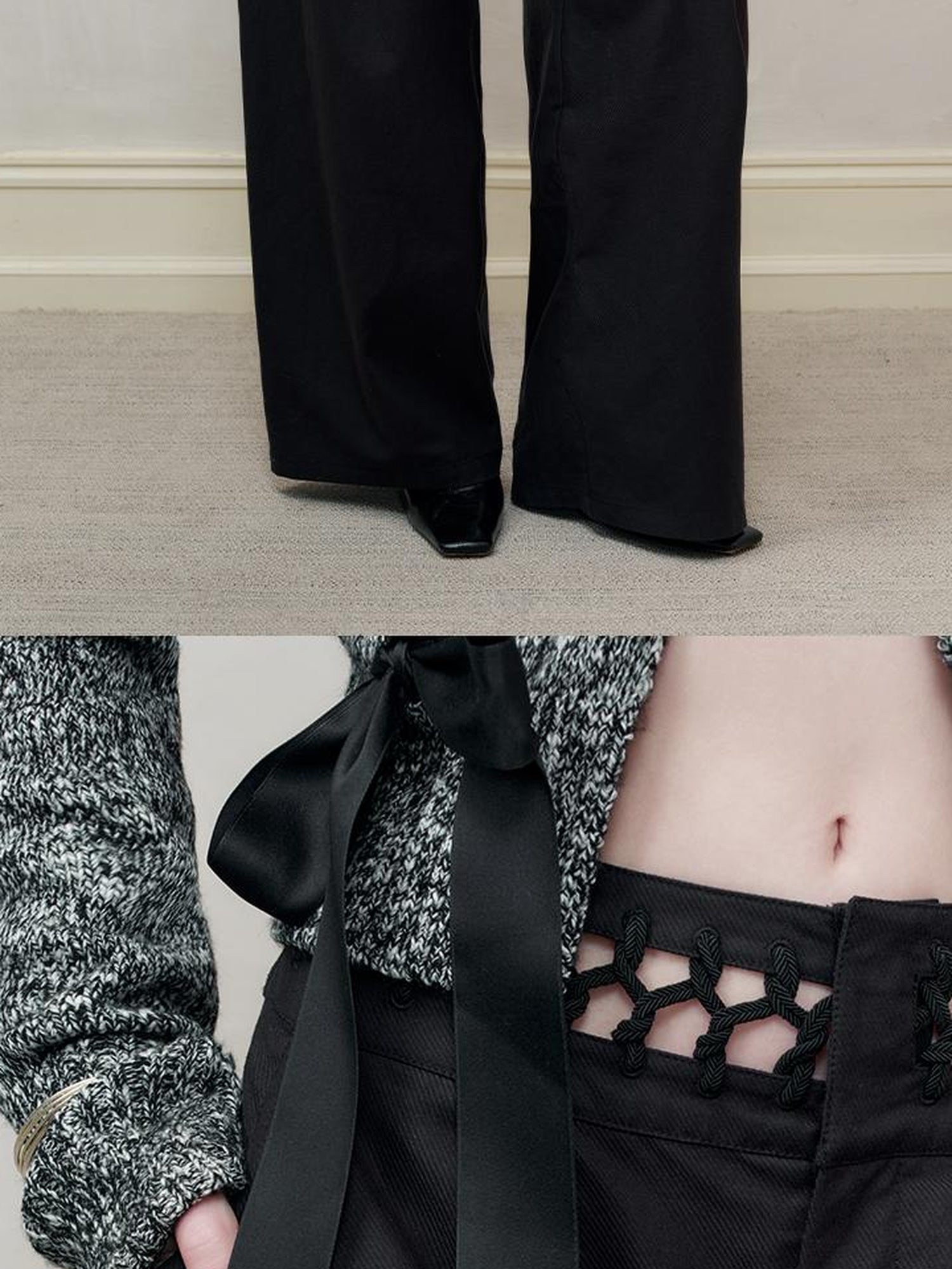 AnnoMundi Braided Texture Wide Leg Trousers