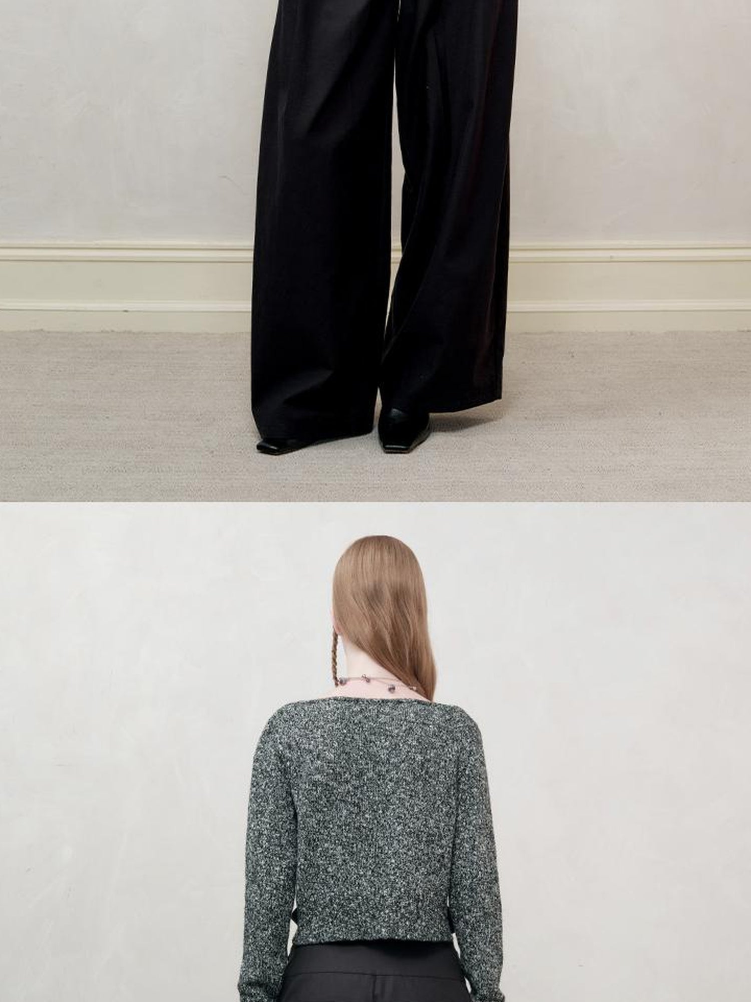 AnnoMundi Braided Texture Wide Leg Trousers