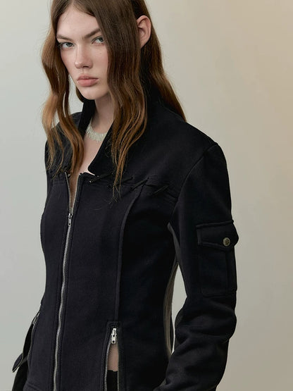 AnnoMundi Breathable Cotton Blend Loose Fit Zip Front Cardigan Commuter Jacket
