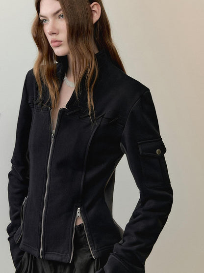 AnnoMundi Breathable Cotton Blend Loose Fit Zip Front Cardigan Commuter Jacket