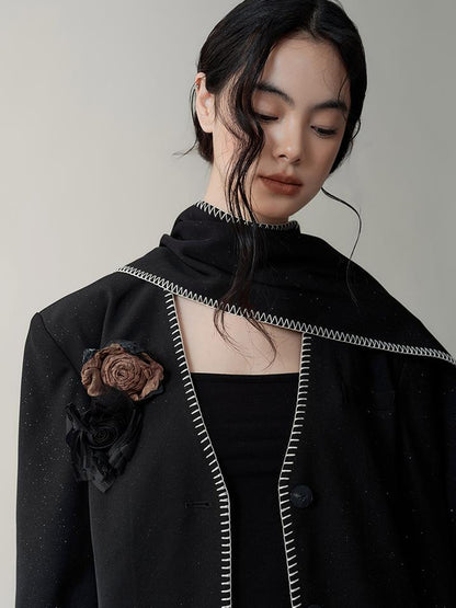 AnnoMundi Broken Rose V Neck Blazer