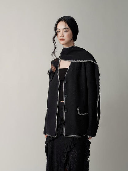 AnnoMundi Broken Rose V Neck Blazer