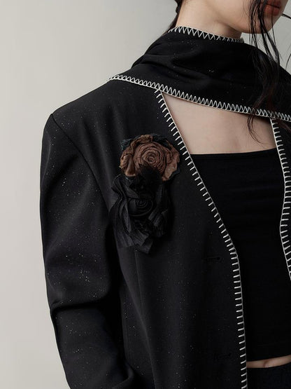AnnoMundi Broken Rose V Neck Blazer