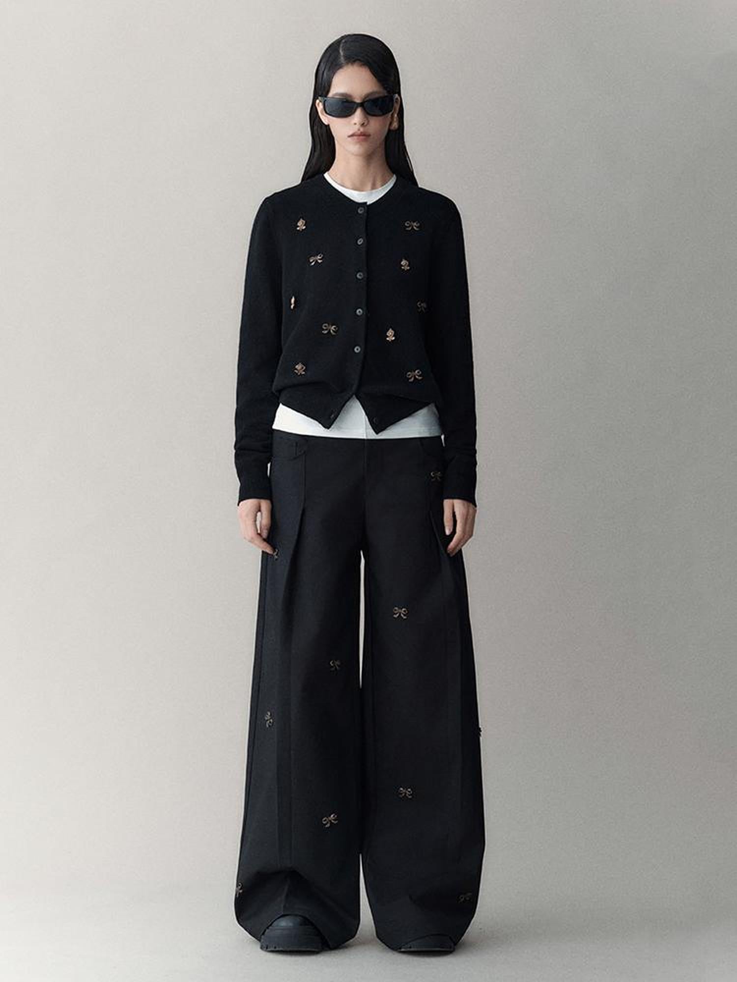 AnnoMundi Butterfly Bow High Waisted Wide Leg Pants