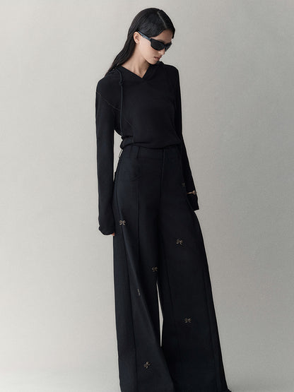 AnnoMundi Butterfly Bow High Waisted Wide Leg Pants