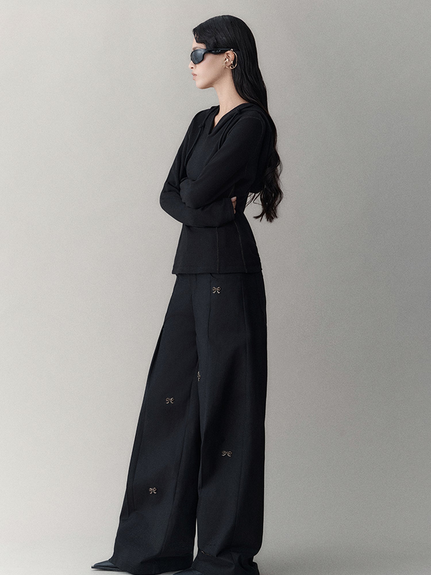 AnnoMundi Butterfly Bow High Waisted Wide Leg Pants