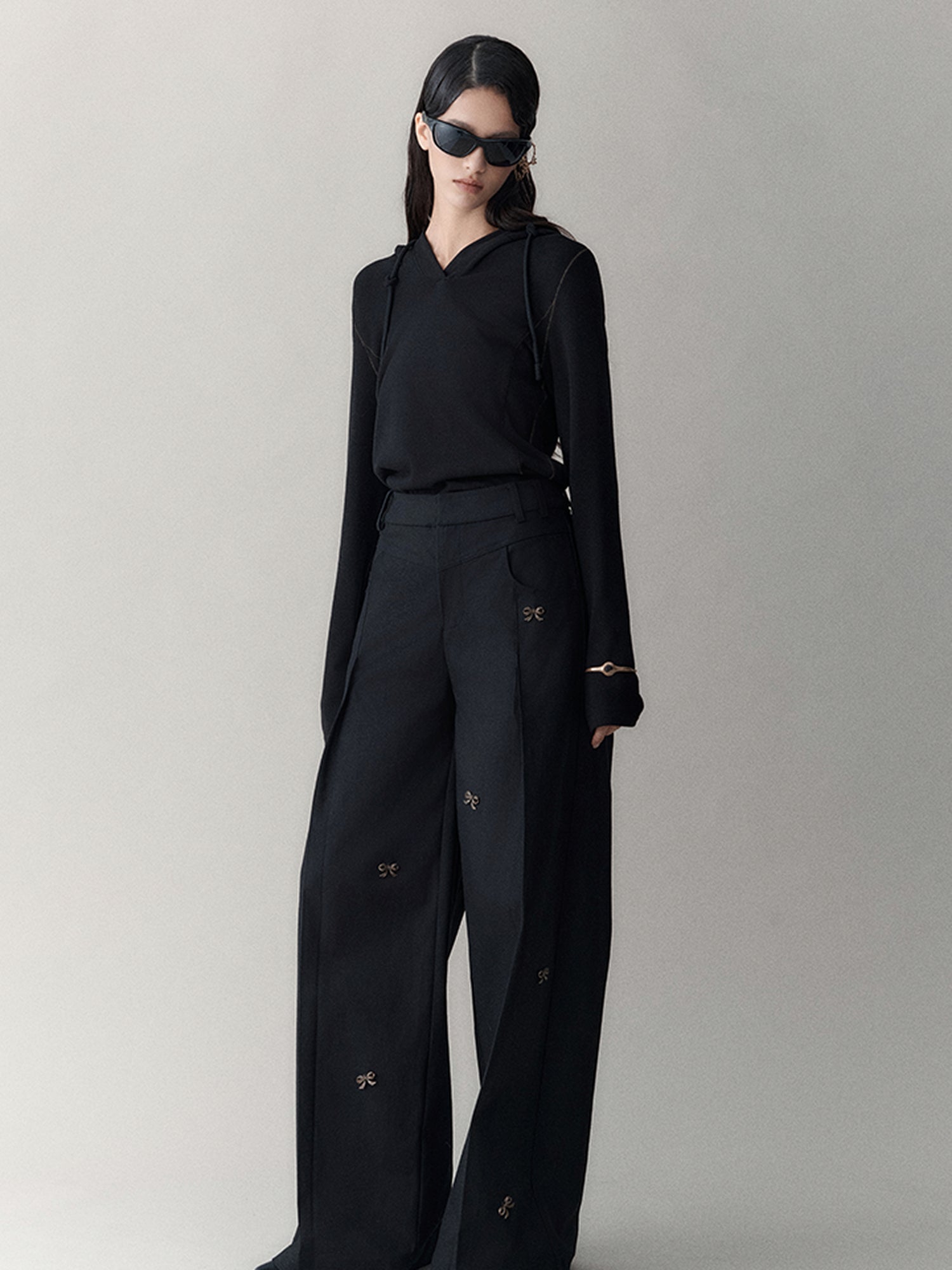 AnnoMundi Butterfly Bow High Waisted Wide Leg Pants