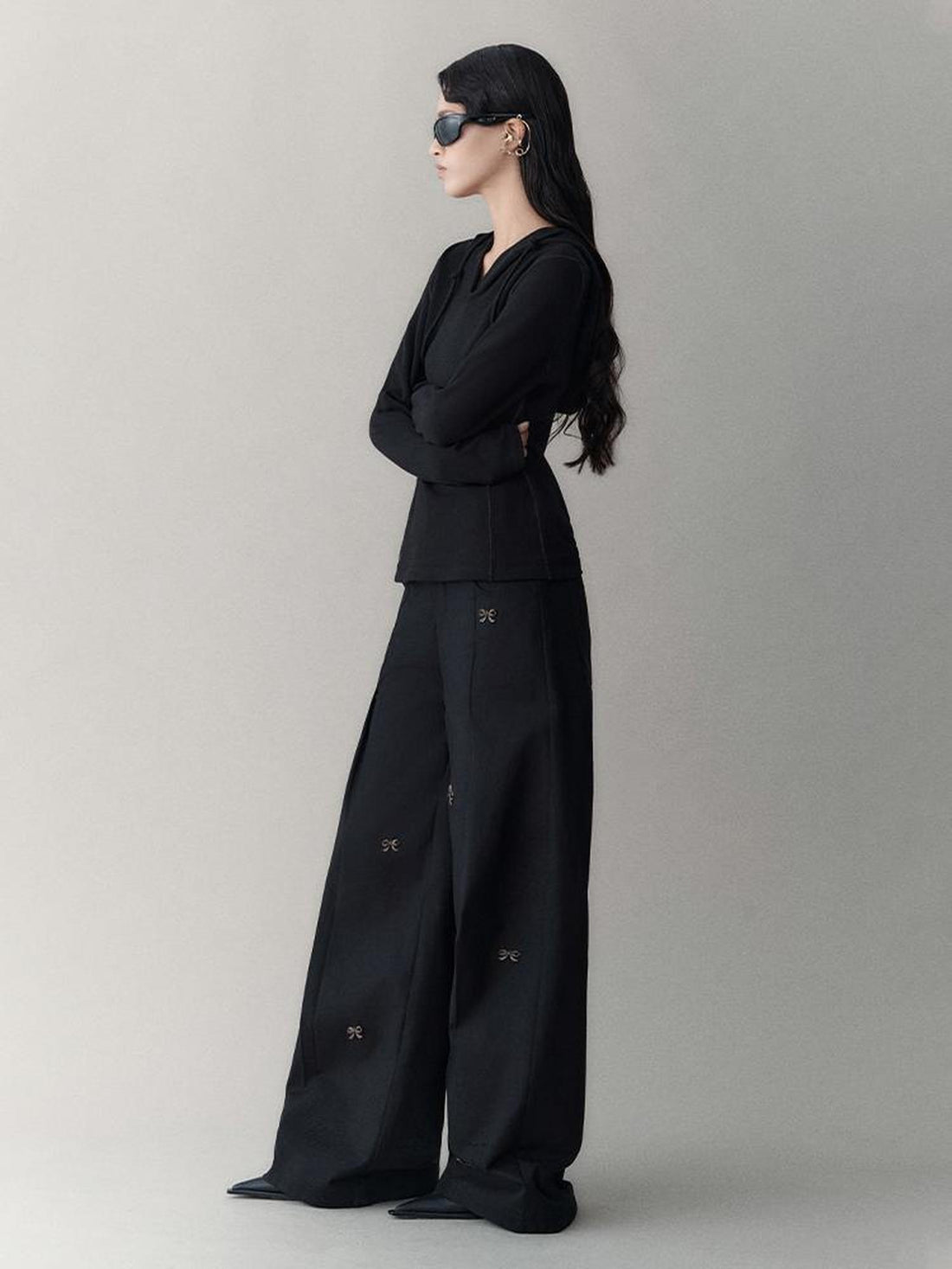 AnnoMundi Butterfly Bow High Waisted Wide Leg Pants
