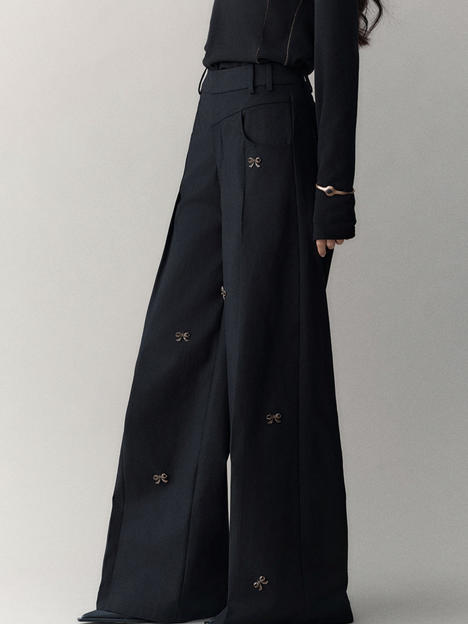 AnnoMundi Butterfly Bow High Waisted Wide Leg Pants