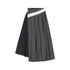 AnnoMundi_Casual_Pleated_Patchwork_Asymmetric_Placket_Mid_Waist_Grey_Polyester_Maxi_Dresses_MISSTT