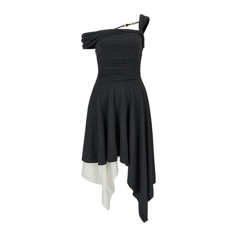 AnnoMundi_Casual_X_Silhouette_Sleeveless_Grey_Polyester_Women_City_Strapless_Midi_Dresses_MISSTT