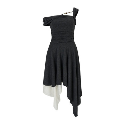 AnnoMundi_Casual_X_Silhouette_Sleeveless_Grey_Polyester_Women_City_Strapless_Midi_Dresses_MISSTT
