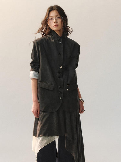 AnnoMundi Casual X Silhouette Sleeveless Grey Polyester Women City Strapless Midi Dresses