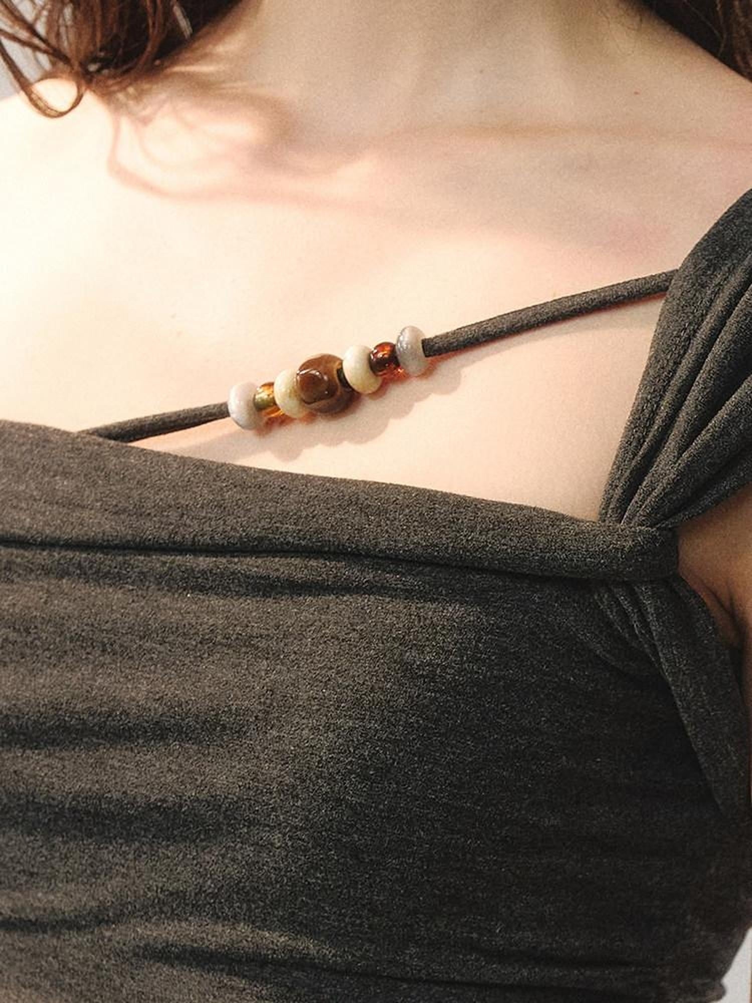AnnoMundi Casual X Silhouette Sleeveless Grey Polyester Women City Strapless Midi Dresses