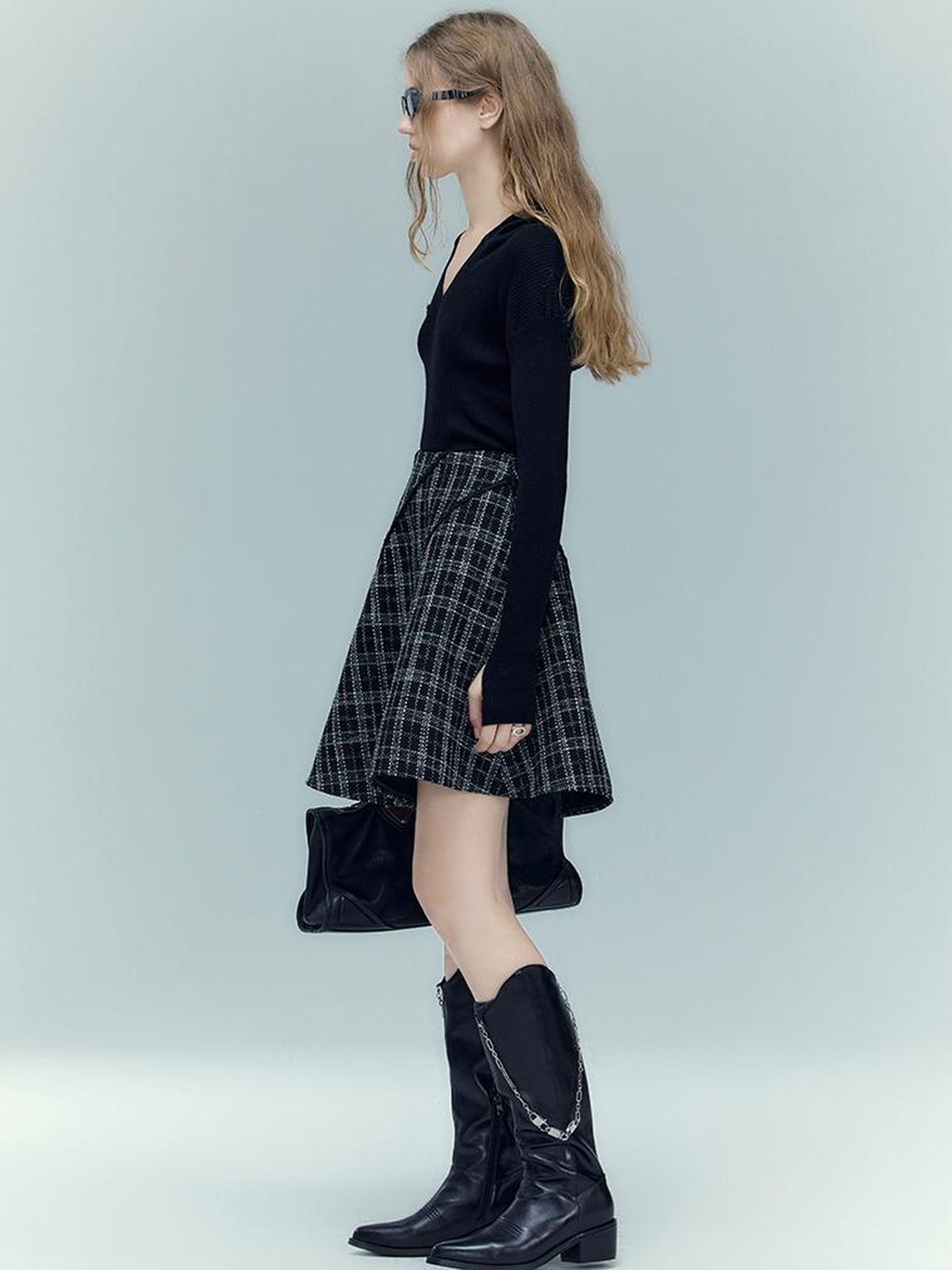 AnnoMundi Chain Chelsea Boots With Punk Studs Side Zipper