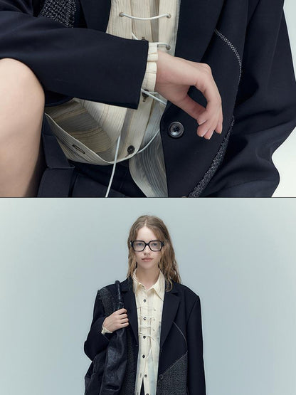 AnnoMundi Classic Pleated Tencel Shirt With Layered Placket And Waist Tie