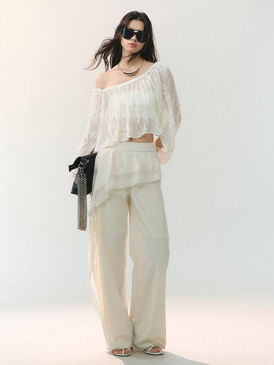 AnnoMundi Cloud Braid Neck Textured Pleated Bardot Women&