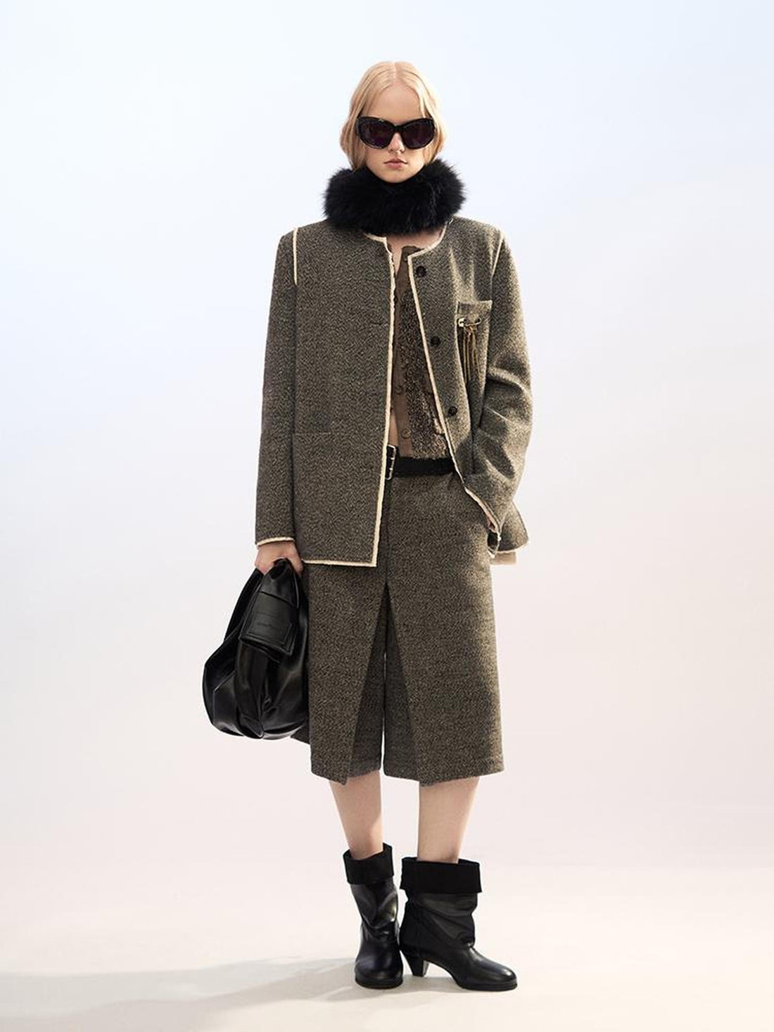 AnnoMundi Color Block Raw Edge Wool Women&