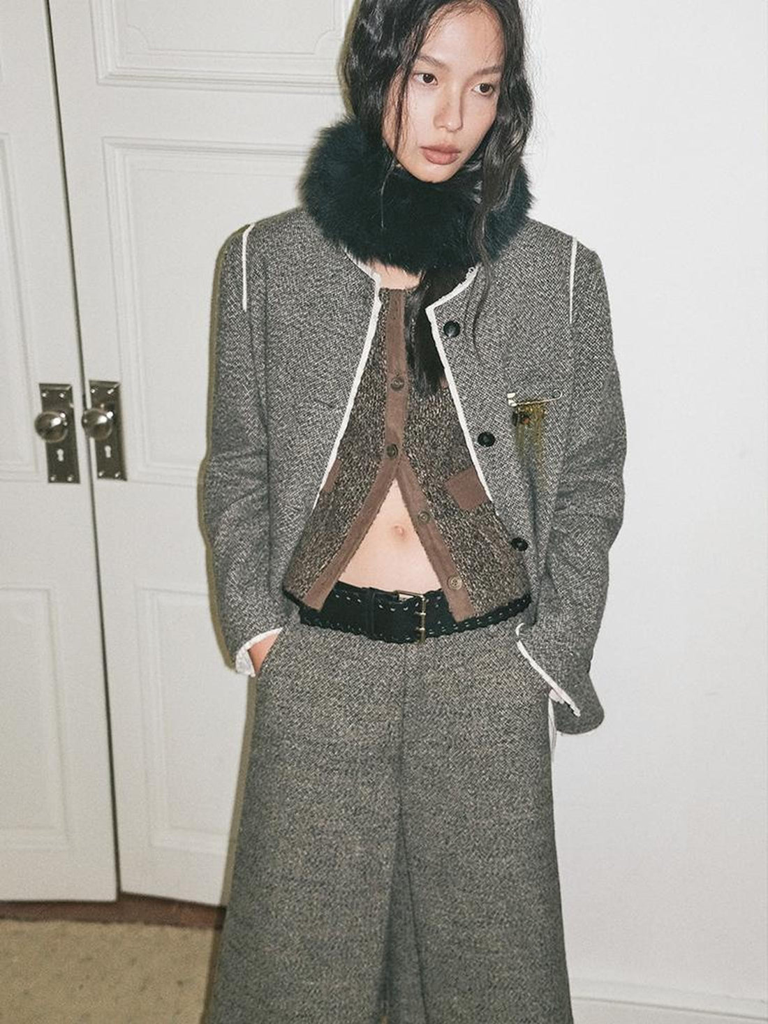 AnnoMundi Color Block Raw Edge Wool Women&