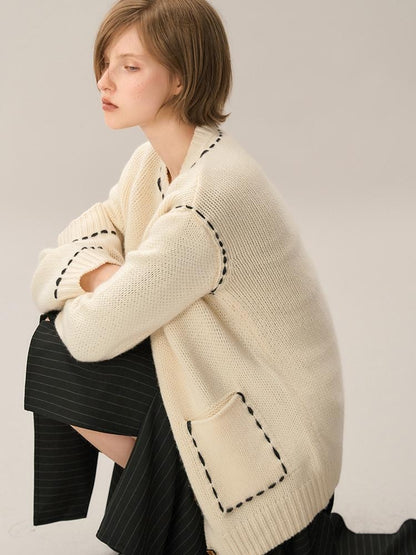 AnnoMundi Color Block Stitch Detail Loose Fit Women&