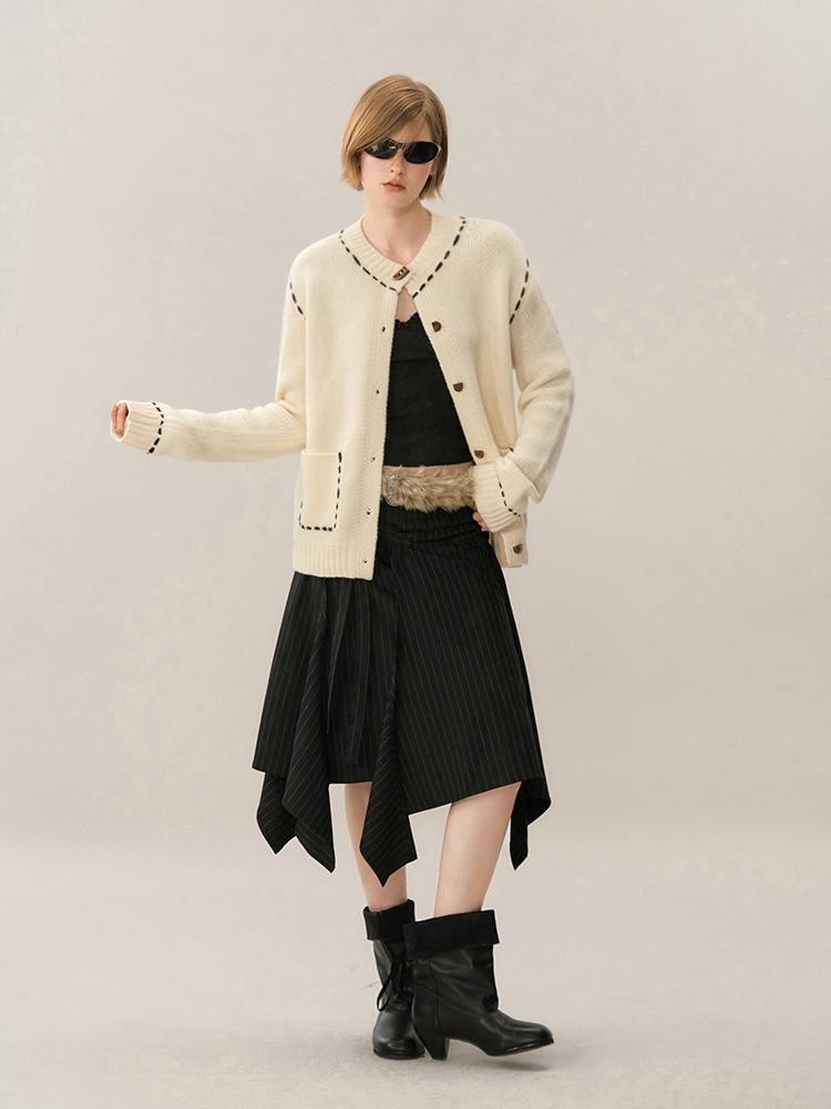 AnnoMundi Color Block Stitch Detail Loose Fit Women&