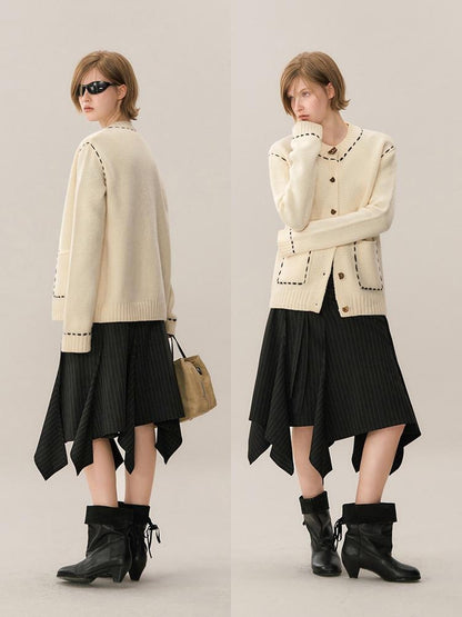 AnnoMundi Color Block Stitch Detail Loose Fit Women&