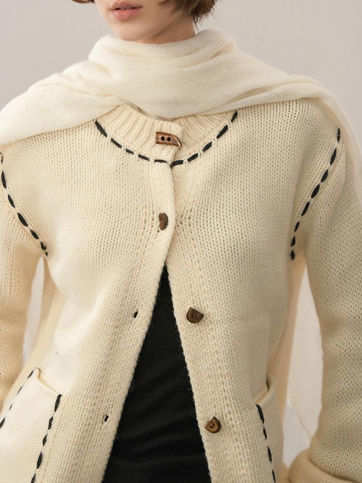 AnnoMundi Color Block Stitch Detail Loose Fit Women&