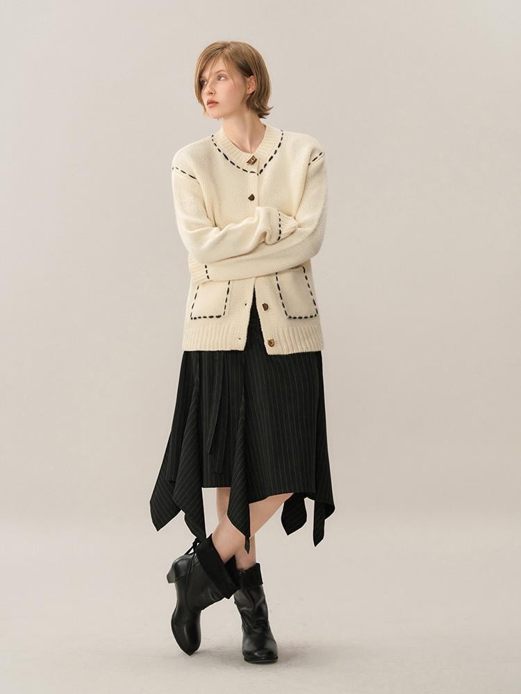 AnnoMundi Color Block Stitch Detail Loose Fit Women&