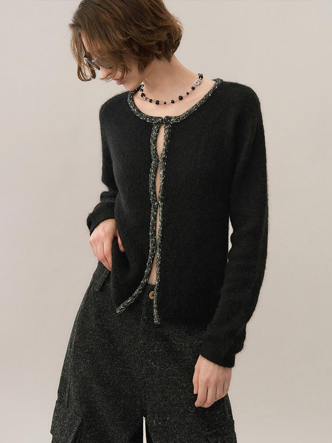 AnnoMundi Color Block Woven Trim Silk Wool Women&