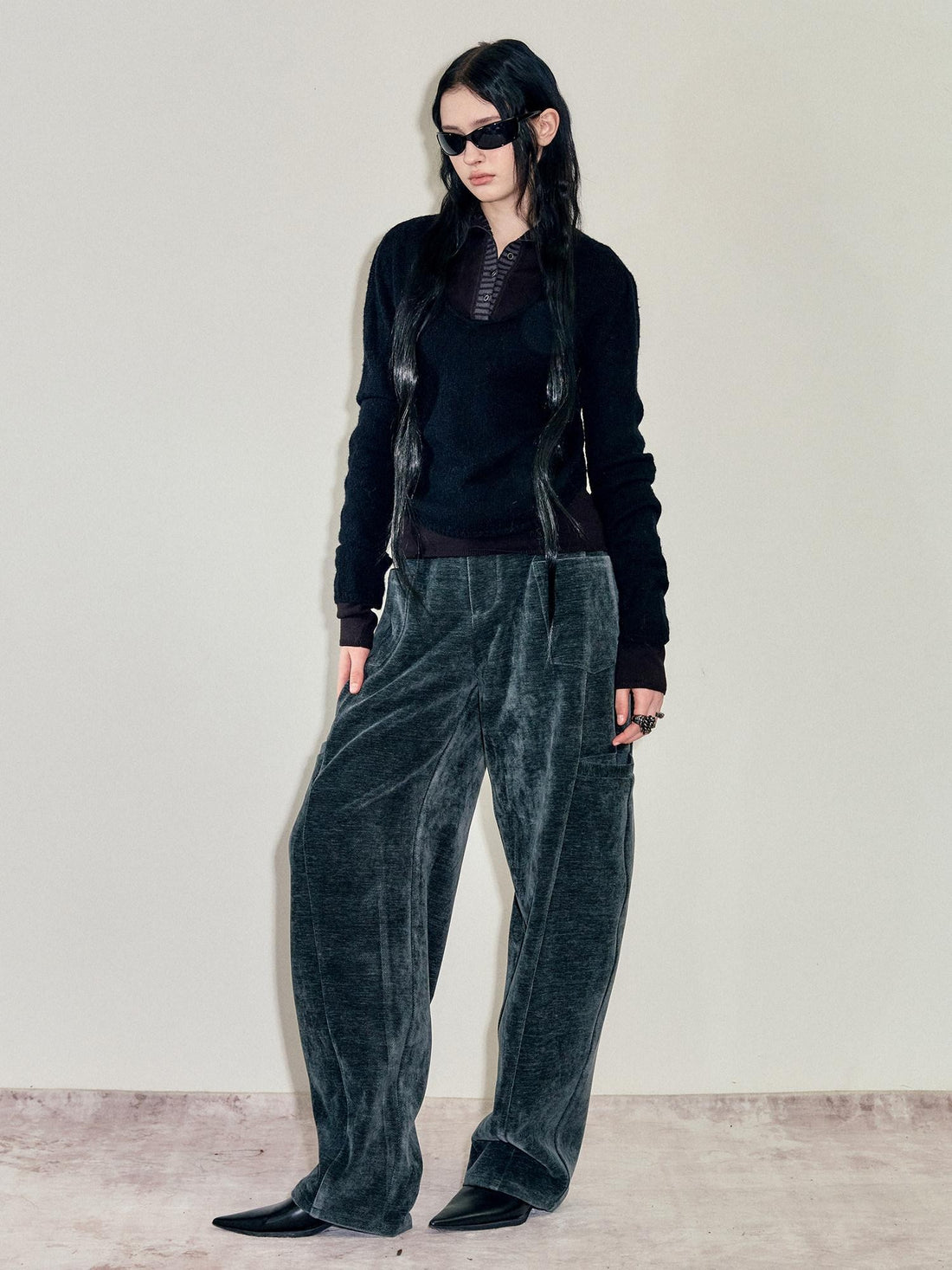 AnnoMundi Colorblock High Neck Slim Knit Two Piece Women&