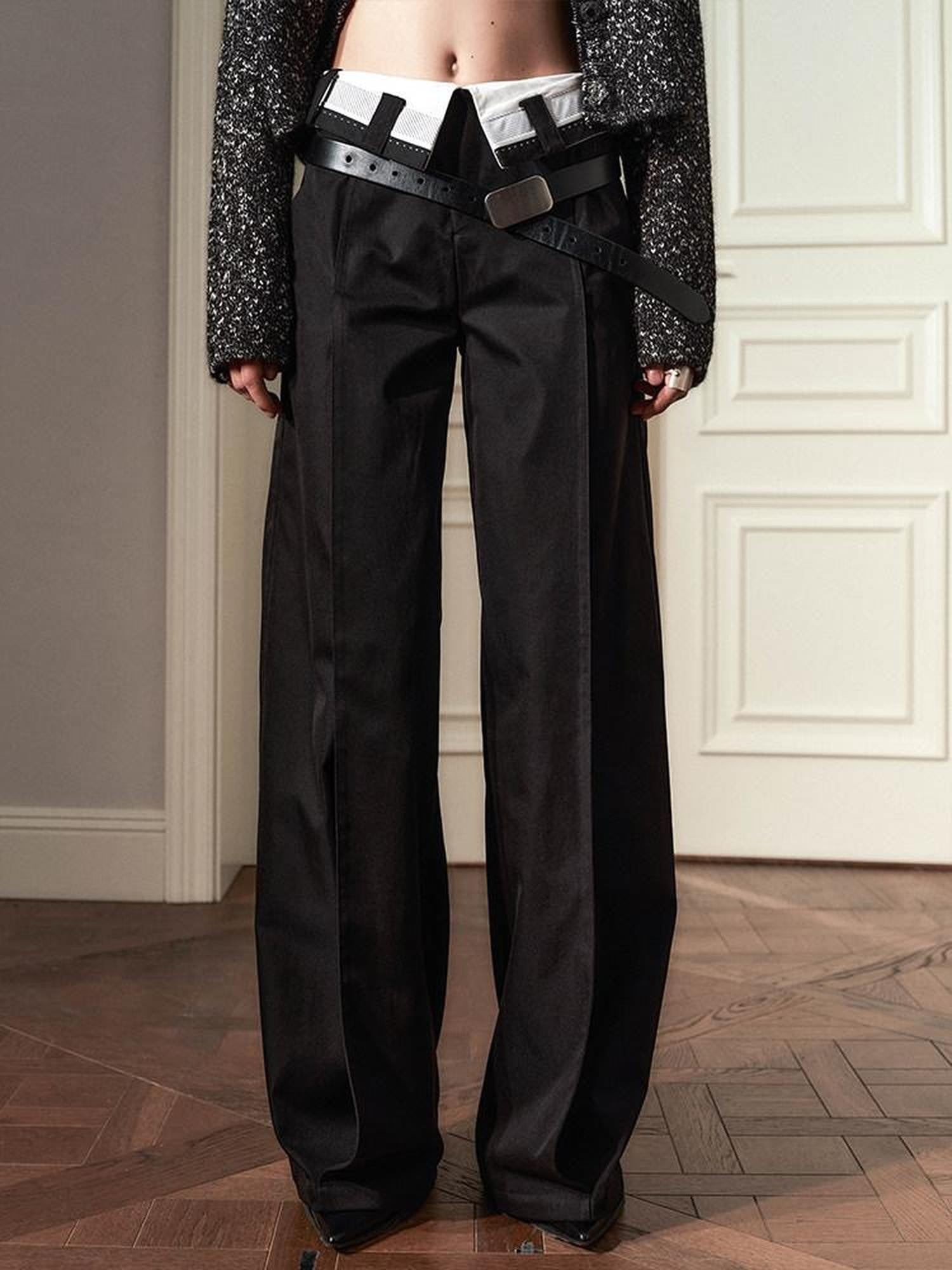 AnnoMundi Colorblock Pleated Foldover Waist Flared Women&