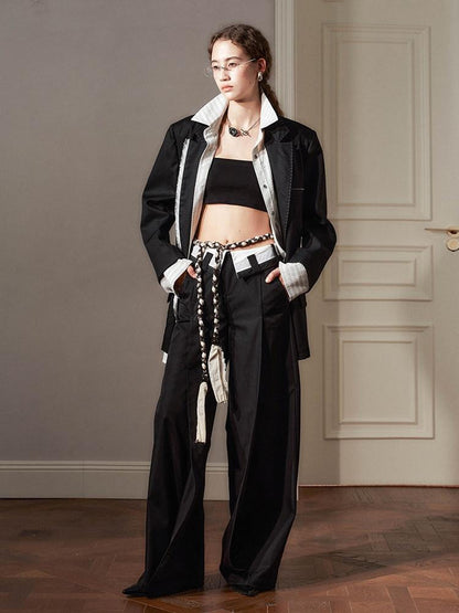 AnnoMundi Colorblock Pleated Foldover Waist Flared Women&