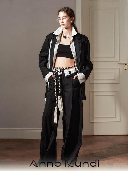 AnnoMundi Colorblock Pleated Foldover Waist Flared Women&