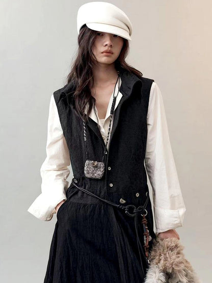 AnnoMundi Constructed Panel Collar Vest Dress Dresses
