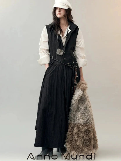 AnnoMundi Constructed Panel Collar Vest Dress Dresses
