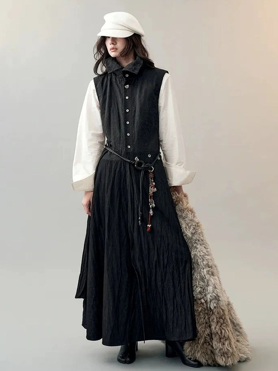 AnnoMundi Constructed Panel Collar Vest Dress Dresses